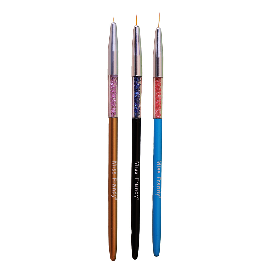 Kit Com 3 Pinceis De Traço Fino Para Unhas Artísticas