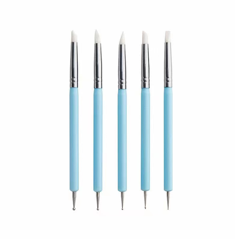 Kit De 5 Pinceis 2 Em 1 Com Mini Boleador