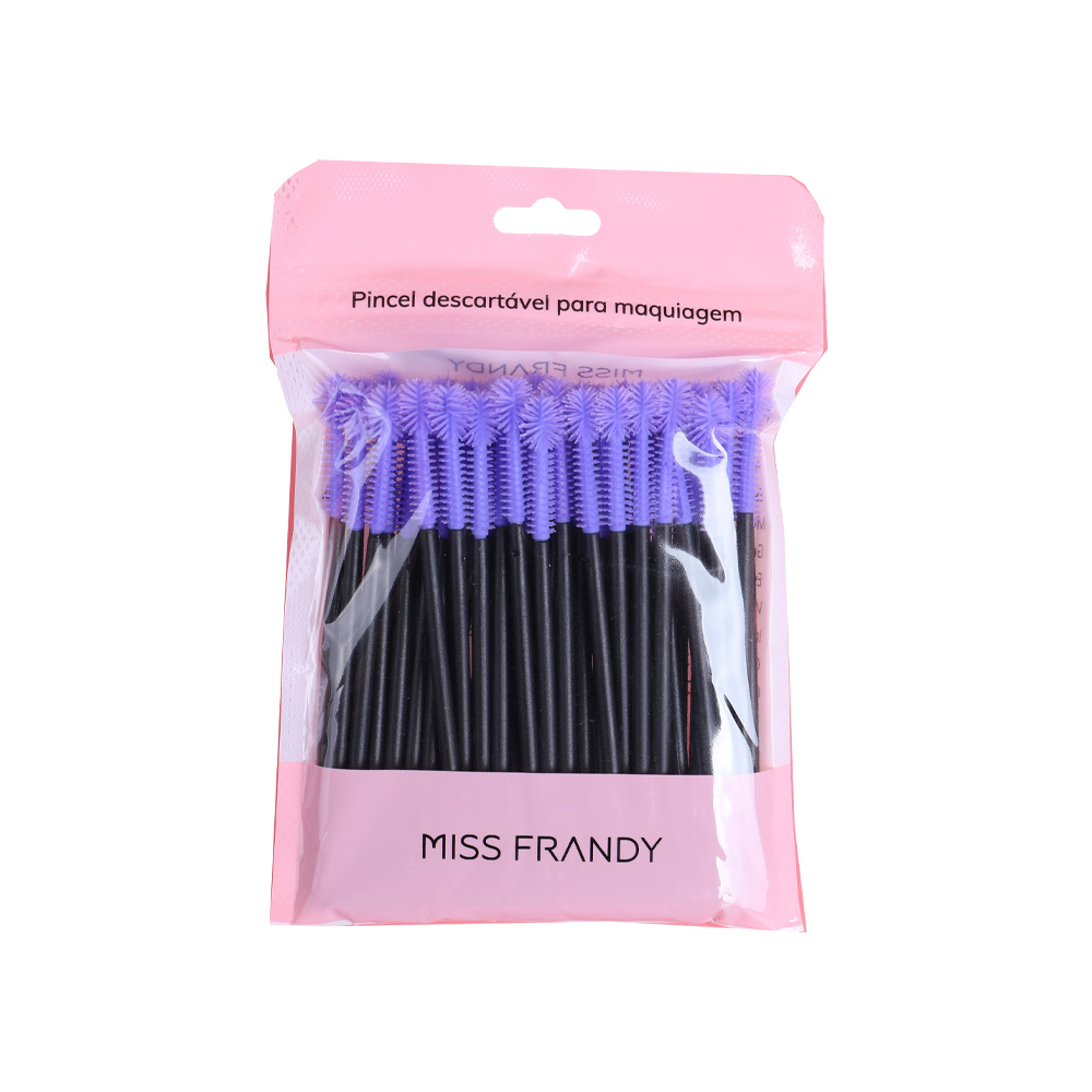 Kit Com 50 Pinceis De Maquiagem Descartáveis