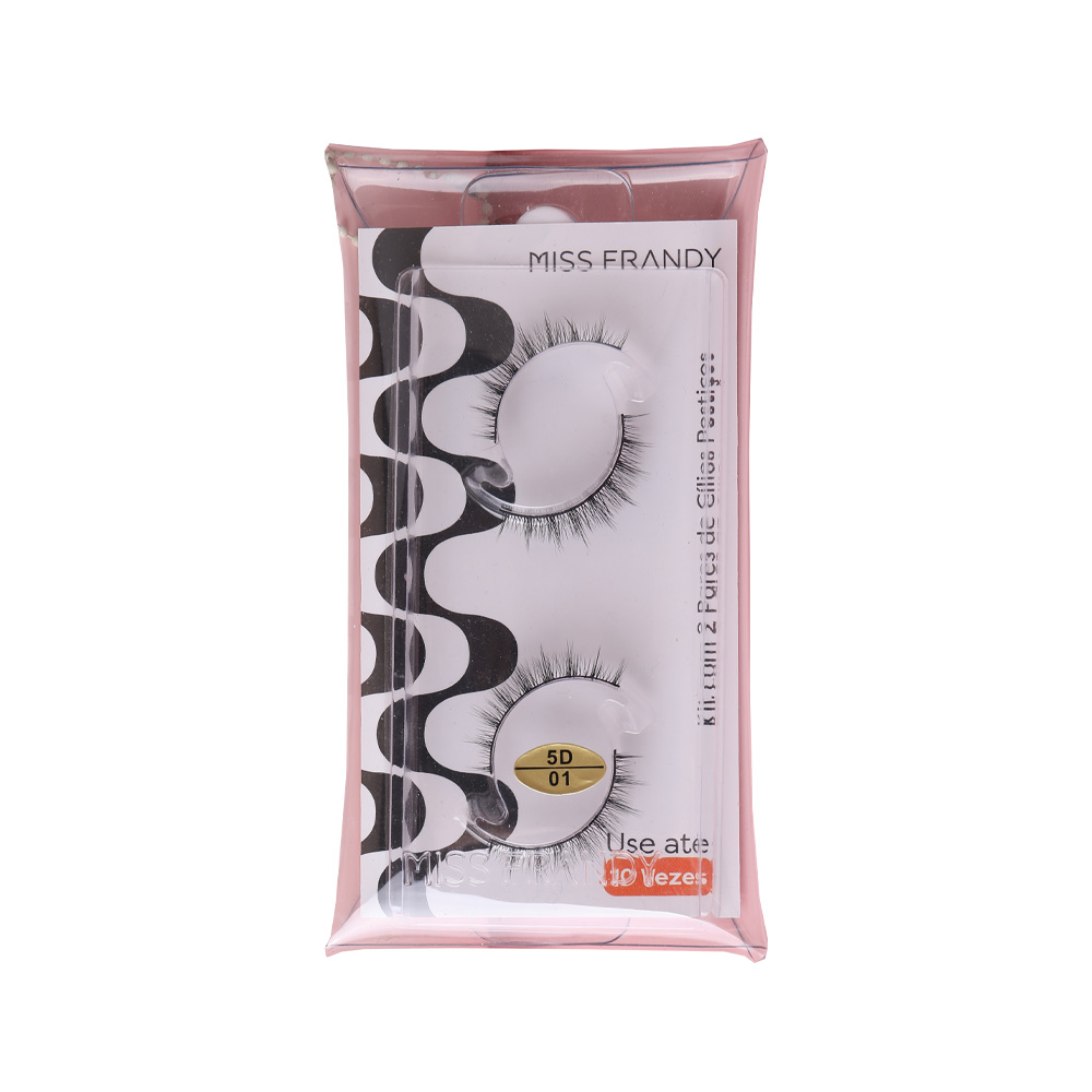Kit Com 2 Cílios Postiços 5D (#02) Linha Copacabana