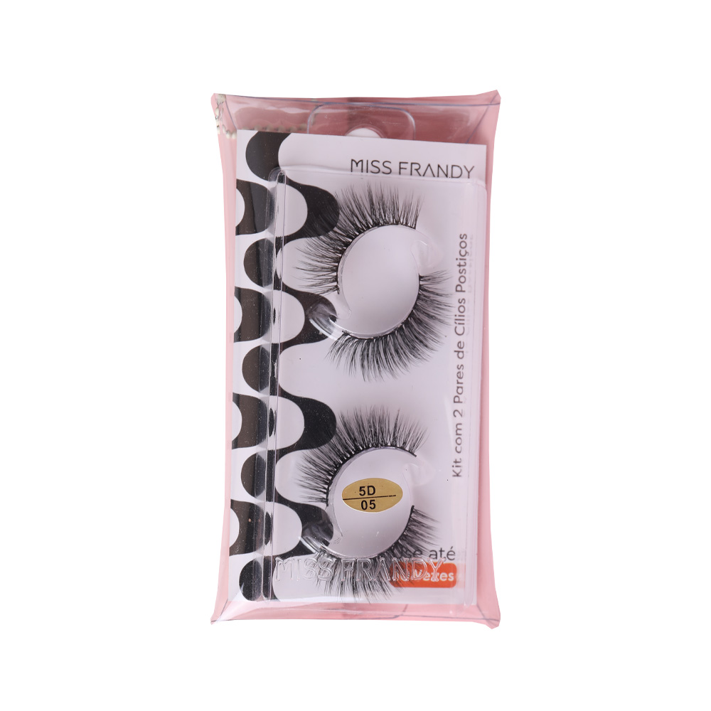 Kit Com 2 Cílios Postiços 5D (#05) Linha Copacabana