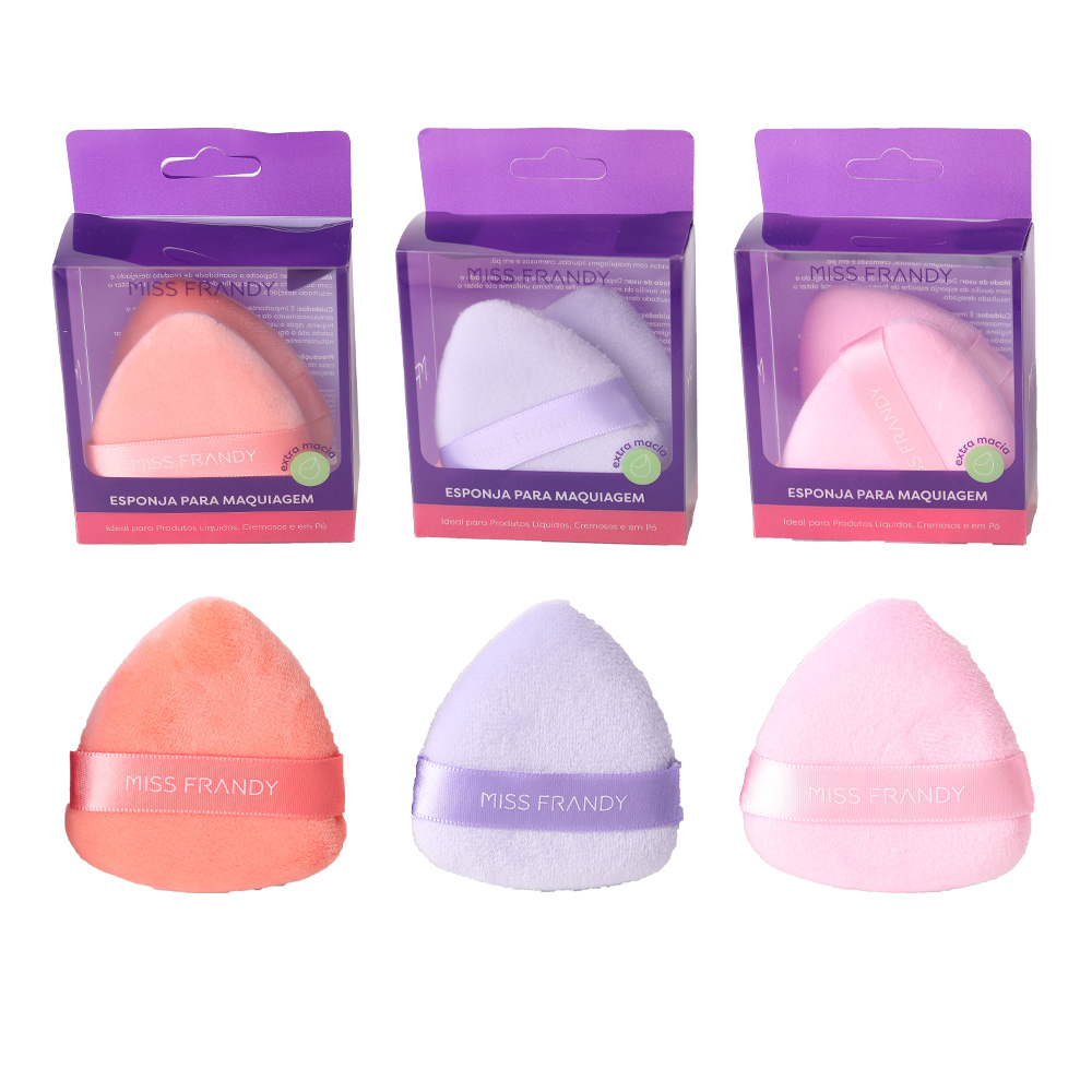 Kit Com 2 Esponjas Triangulares De Veludo
