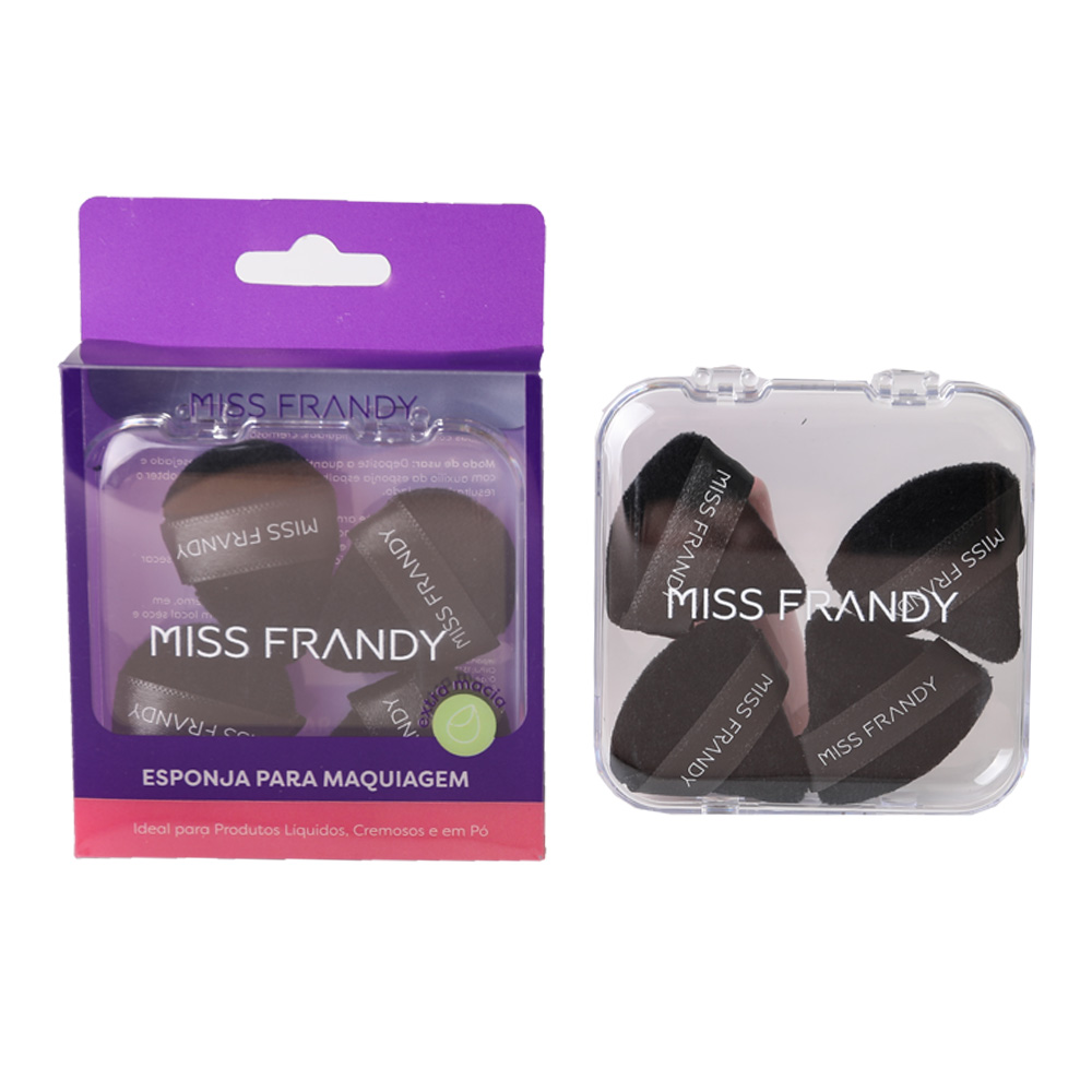 Kit Com 4 Esponjas Triangulares Mini Com Case