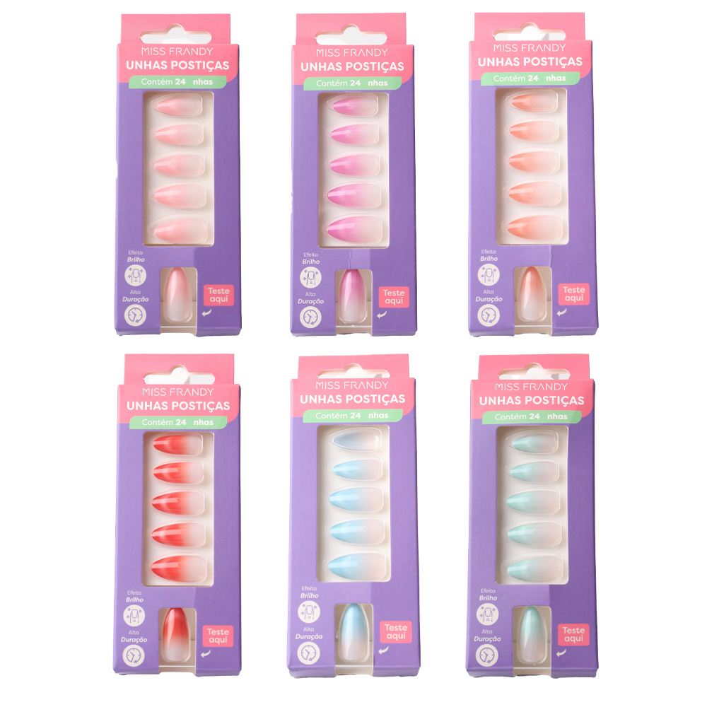 Unha Postiça Com 24 Unhas