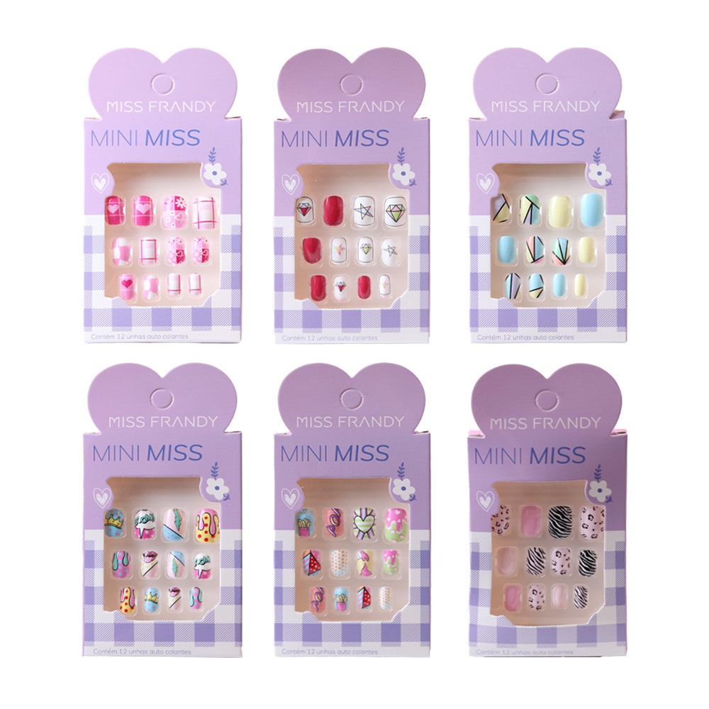 Kit Com 12 Unhas Postiças