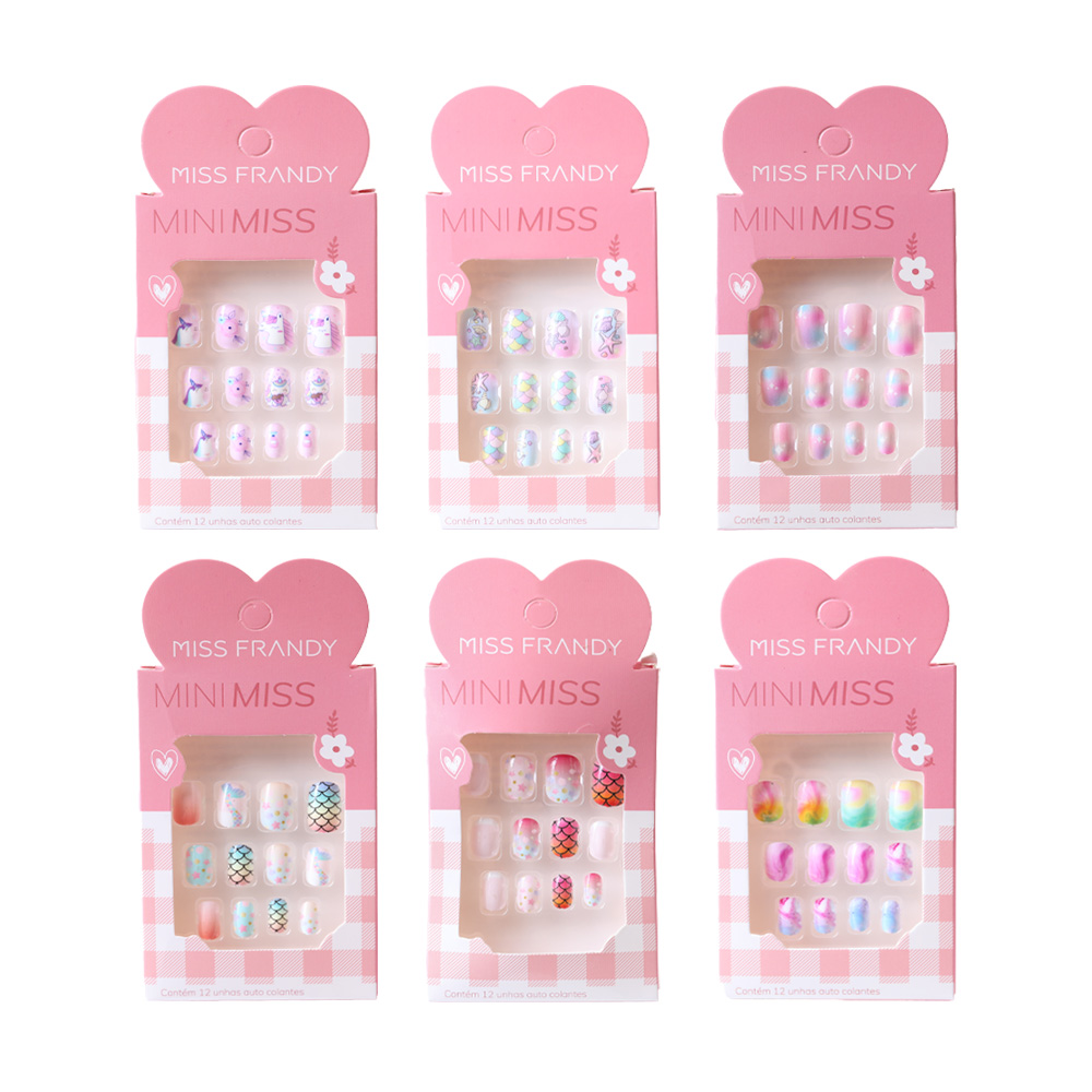 Kit Com 12 Unhas Postiças