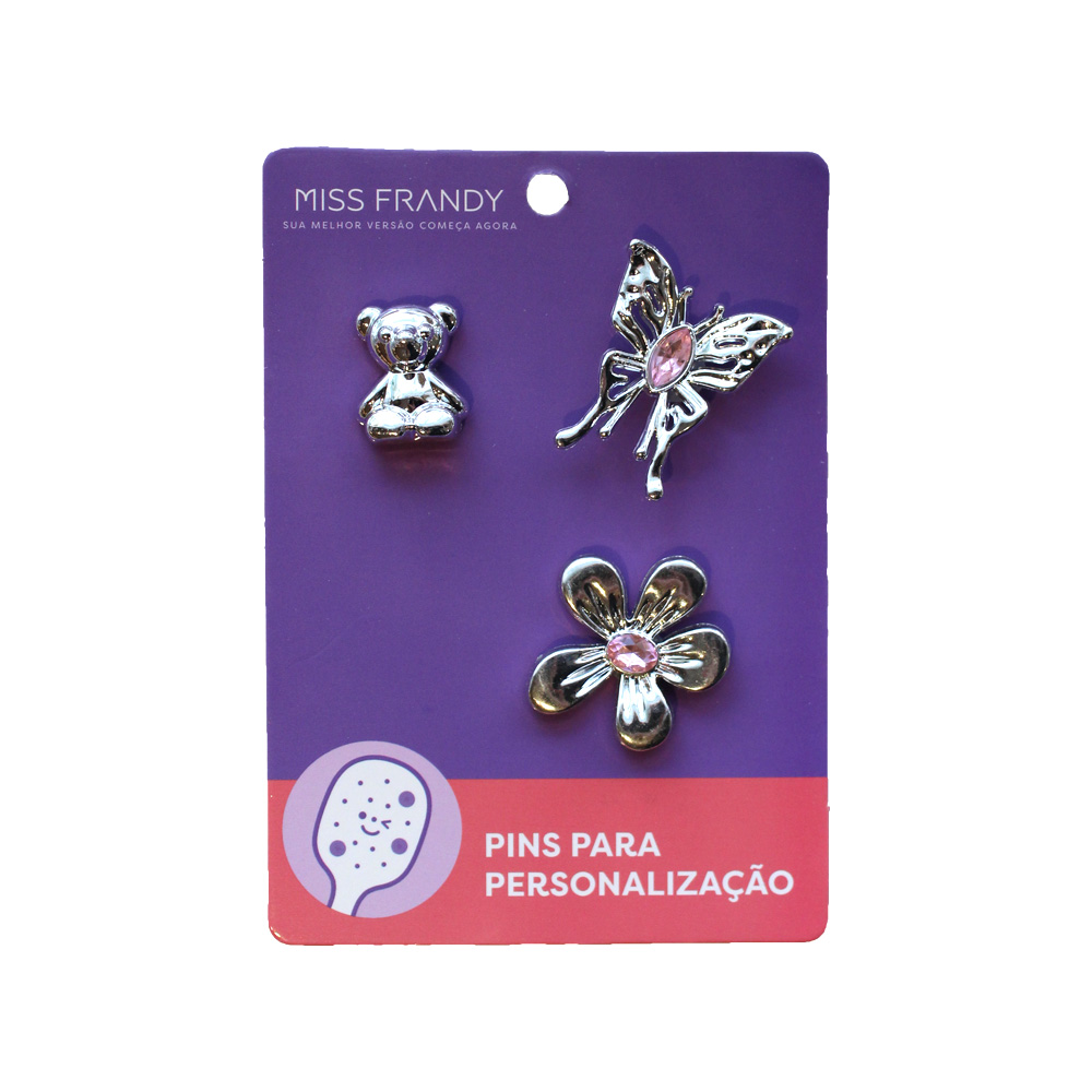 Kit com 3 pins para Escova de Cabelo