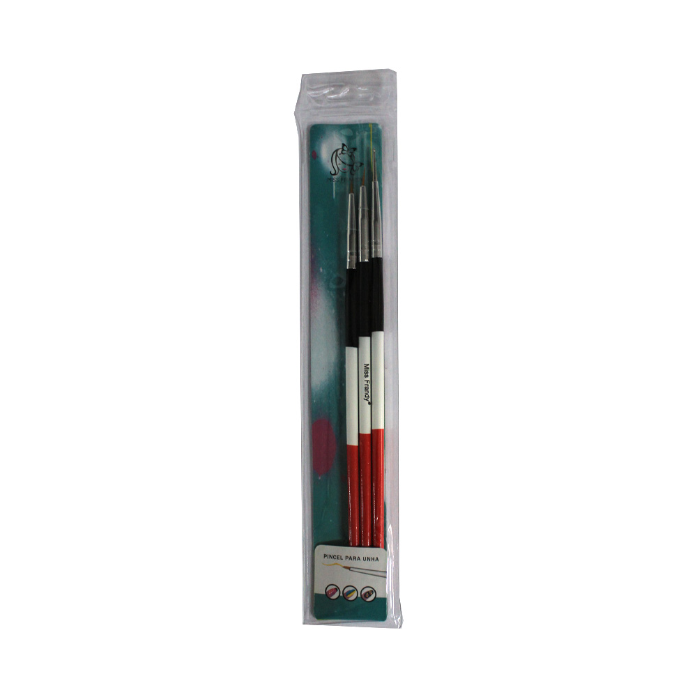 Kit De Pinceis Para Decorar Unha Com 3 Pincel
